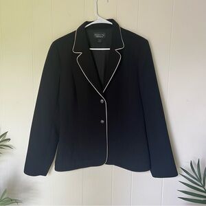 Chapter One sportswear inc.  Black Blazer with White Trim